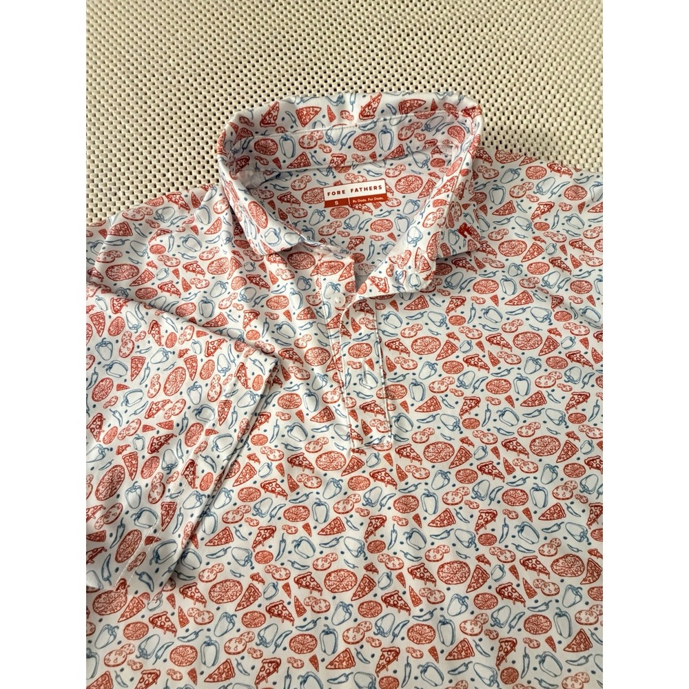 Fore Fathers Golf Polo Shirt Men Size S Pizza Night By Dads For Dads Performance